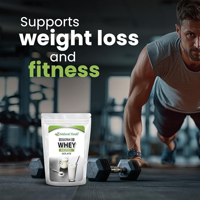 Z Natural Foods Ultra Whey Protein Isolate Powder - Pure, Unflavored, Unsweetened Whey Protein Powder - Flavorless Whey Isolate with Vital Proteins for Fitness, Sports Nutrition, Immune Support, 5 lb