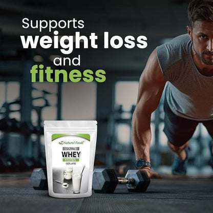 Z Natural Foods Ultra Whey Protein Isolate Powder - Pure, Unflavored, Unsweetened Whey Protein Powder - Flavorless Whey Isolate with Vital Proteins for Fitness, Sports Nutrition, Immune Support, 5 lb