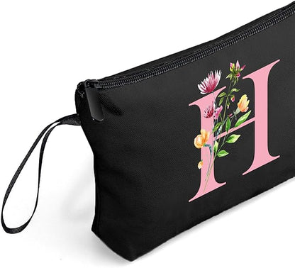 SEAMOON Bride to be Birthday Womens Unique Initial Monogram Gifts for Women Mom Personalized Travel Makeup Cosmetic Bag with Mirror Valentines Mothers Day Christmas Graduation H