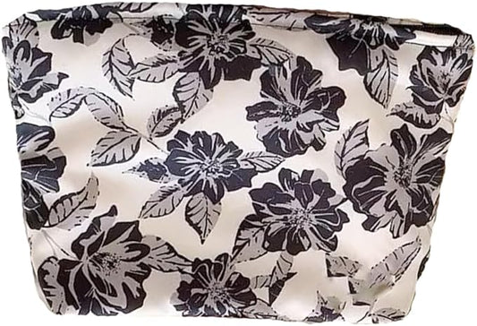 SxoSyo Cosmetic Bags for Women Makeup Bag Large Capacity Purse Travel Toiletry Zipper Storage Pouch Make up Brushes Organizer for Gifts (maple leaf, Black)