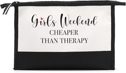 Funny Girls Weekend Cosmetic Bag - Travel Makeup Bag Weekender Bags for Women Girls Trip Favors Friendship Gifts for Women Her Coworker Sister Birthday