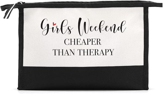 Funny Girls Weekend Cosmetic Bag - Travel Makeup Bag Weekender Bags for Women Girls Trip Favors Friendship Gifts for Women Her Coworker Sister Birthday