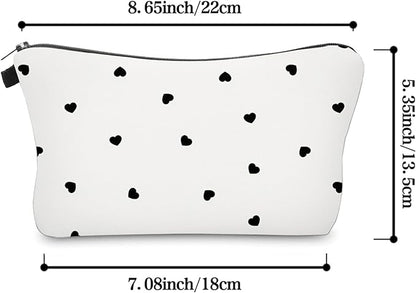 Cute Travel Makeup Bag Cosmetic Bag Small Pouch Gift for Women (Little Heart)
