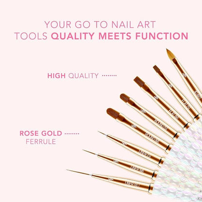Kiara Sky Nail Art Brush Collection | Set of 8 Brushes