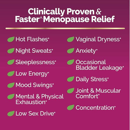 Estroven Complete Multi-Symptom Menopause Supplement for Women, 28 Ct., Clinically Proven Ingredient Provide Menopause Relief & Night Sweats & Hot Flash Relief, Drug-Free & Non-GMO