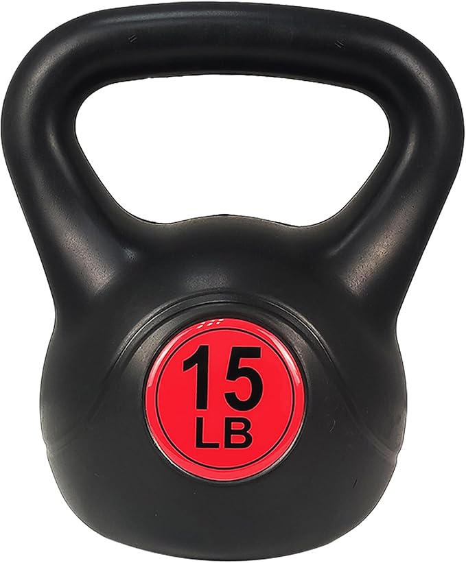 Signature Fitness Wide Grip 3-Piece Kettlebell Exercise Fitness 5 lbs, 10 lbs, 15 lbs 20 lbs, 3 or 4