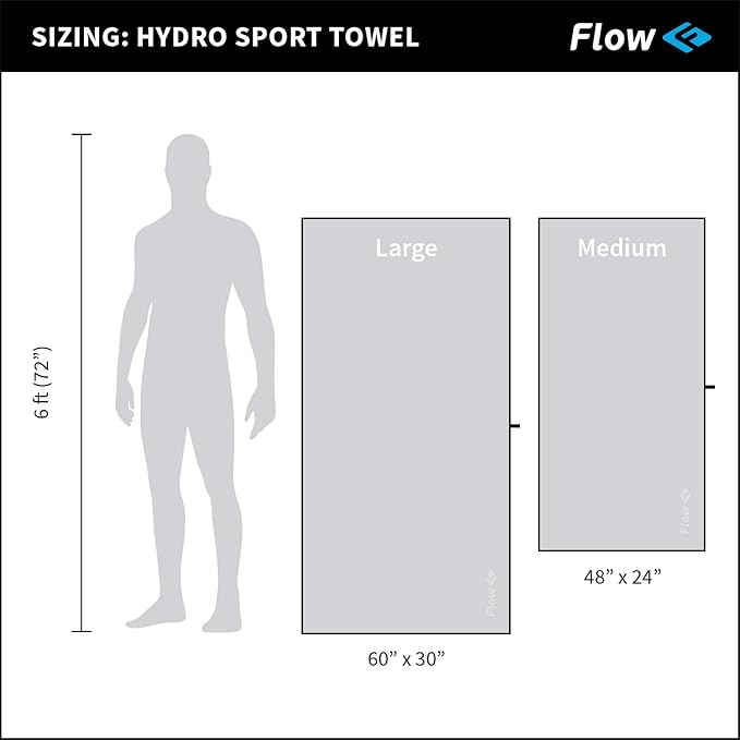 Flow Hydro Sport Towel - Microfiber Quick Dry (48" x 24"))