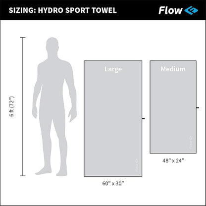 Flow Hydro Sport Towel - Microfiber Quick Dry (48" x 24"))