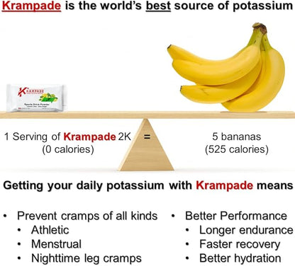 Original 2K - 2000 mg Potassium Electrolyte Powder Drink Mix | Cramp Relief - Hydration - Increased Performance (Zero Sugar Lemon-Lime, 20 Single Serving Packets)