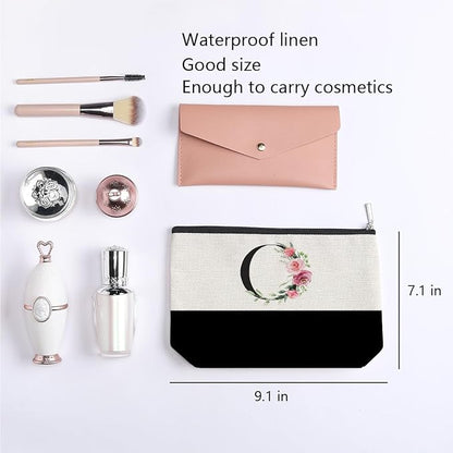 Initial Makeup Bag, Personalized Gifts for Women, Personalized Makeup Bag, Bridesmaid Gifts, Cosmetic bags for Women (Letter O)