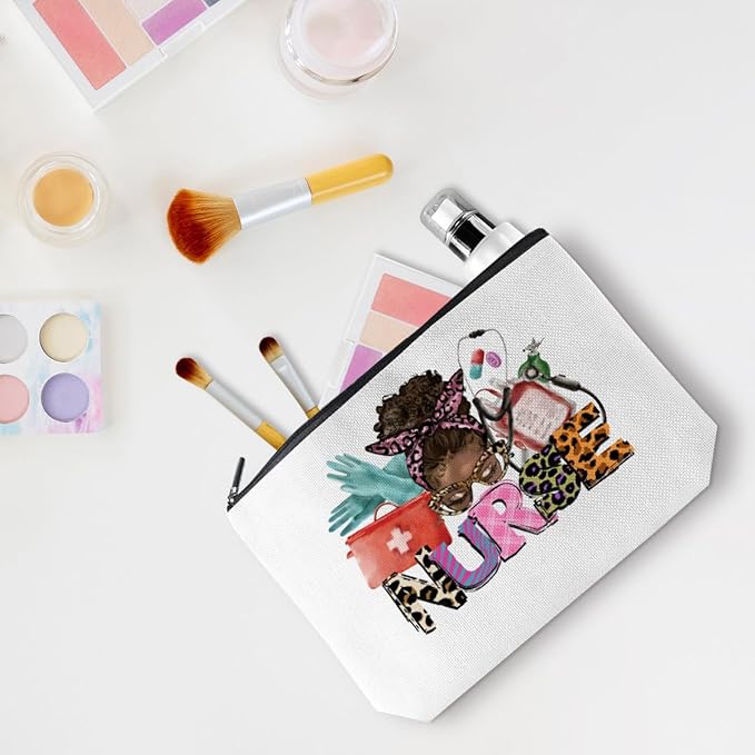 Inspirational Nurse Gifts RN Gifts Nurse Makeup Bag Cosmetic Bag Nurse Accessories for Work Nurse Bag for Women Nurse Nursing Graduation Gifts Birthday Christmas Nurse Week Appreciation Gift