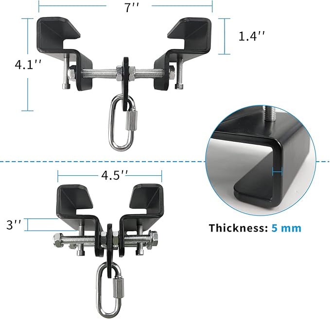 Punching Bag Hangers Heavy Duty Steel Heavy Bag Hange Brackets fit I-Beam Wood Beam Metal Beam,Max Load 1100lb