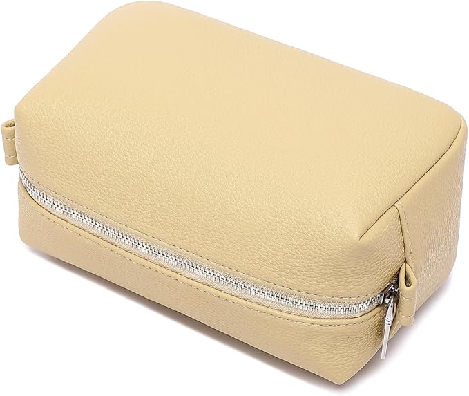 PU leather Organizer Bag Lightweight Cosmetic Bag with Ring Clasp Perfect Travel Makeup Bag for Women (Ground Lotus/PU)