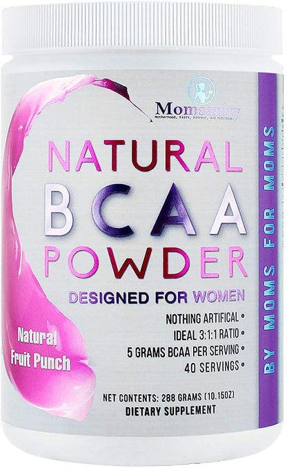 BCAA Powder Preworkout for Women - Naturally Sweetened with Stevia, Erythritol, & Monk Fruit + Delicious Recipe Guide PDF | 40 Servings (Fruit Punch)