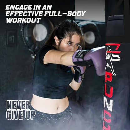 PGS Punching Bag - Hanging Boxing Bag for MMA, Karate, Judo, Muay Thai, Kickboxing, Self Defense Training for Training at Home or Gym or Office - Unfilled Heavy Bag 70 to 100 lbs - Black- UNFILLED