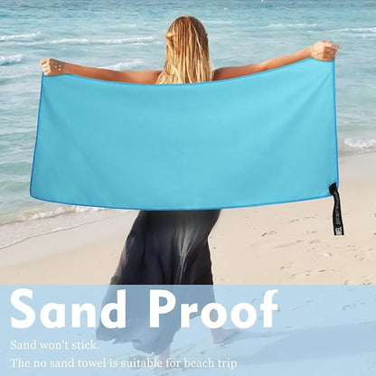 Microfiber Travel Towel (S:16"×32" -MarineBlue)