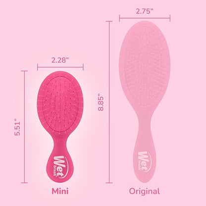 Wet Brush Mini Detangler Hair Brush, Pink Frost, Detangling Travel Hairbrush, Ultra-Soft IntelliFlex Bristles Glide Through Tangles with Ease, Pain-Free, All Hair Types