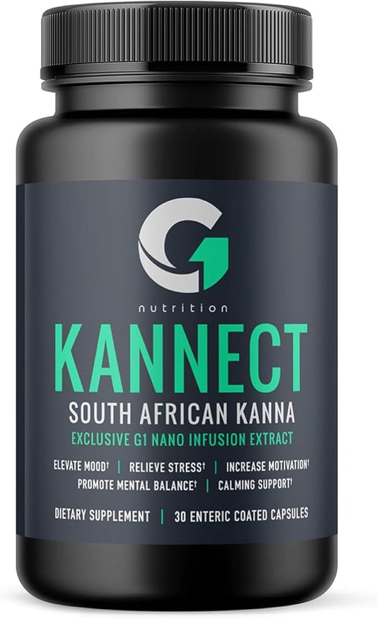Kannect Capsules with 3% Kanna Alkaloid| Elevates Mood, Boosts Energy Levels, Enhances Mental Clarity | Sceletium Tortuosum Daily Supplements for Men & Women (30 Count)
