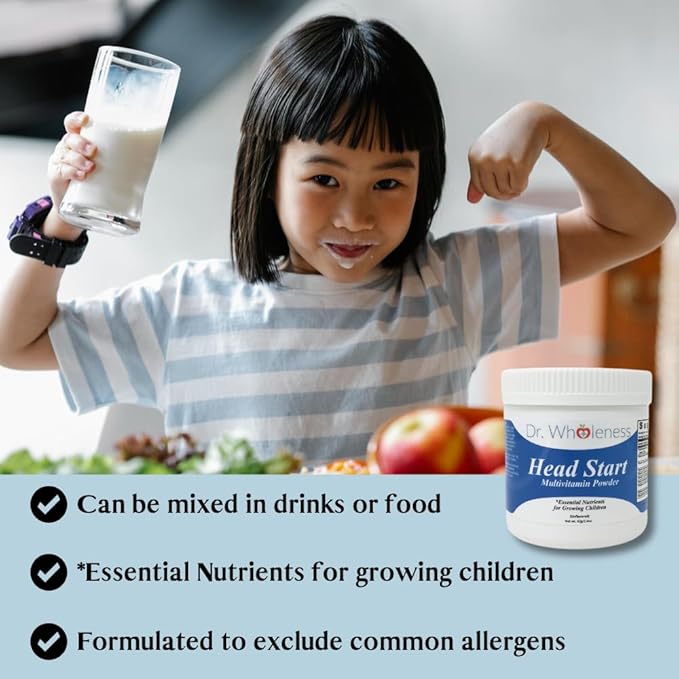 Head Start Multivitamin Powder | Essential Nutrients for Growing Children, Methylated B-Vitamins, Easy to Mix, No Flavors, Sweeteners Or Preservatives - 60 Servings