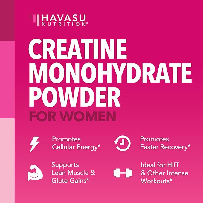 Creatine for Women With Micronized Creatine Monohydrate Powder for Post Workout Recovery Powder - Creatine for Women Booty Gain - 3g Unflavored, Non-GMO, Vegan Creatine Powder for Woman - 100 Servings