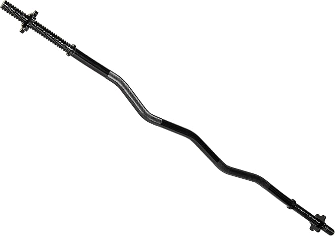 Signature Fitness Standard Threaded Curl Barbell Curl Bar 48 inch