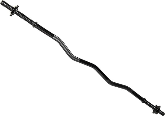 Signature Fitness Standard Threaded Curl Barbell Curl Bar 48 inch