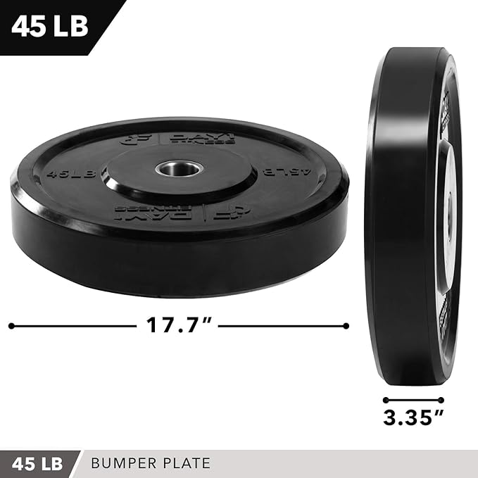 Day 1 Fitness Olympic Bumper Plate 2” – 5 Weight 10lbs to 45lbs -