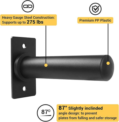 A2ZCARE Wall Mount Weight Plate Holder – Fits 2” Olympic Weight Plates