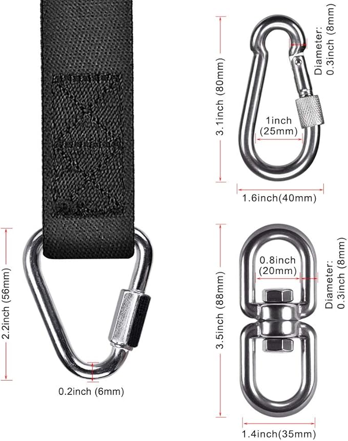 Dolibest Punching Bag Hangers Strap, Heavy Bag Strap Hanger for Home Gym Training Workout Fitness Conditioning Pull Ups and Dips Exercises Equipment