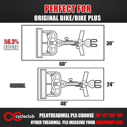 Bike Mat Compatible with Peloton Bike Elliptical Treadmill Mat 6mm Thick,