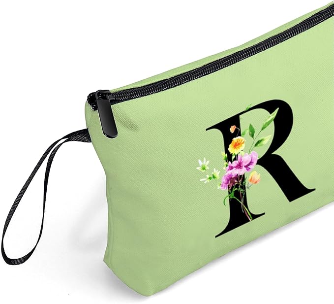 SEAMOON Women Birthday Maid of Honor Monogrammed Gifts for Bride Bridesmaid Sister Friend Her Teacher Makeup Cosmetic Bag with Mirror Mothers Day Christmas Graduation R