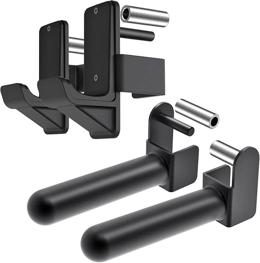 Kipika J-Hooks and Weight Plate Holder Set for 2" x 2" and 3" x 3" Power Rack - Squat Rack Attachments for Strength Training and Weight Storage - Fit Standard 1-inch and Olympic 2-inch weight plates