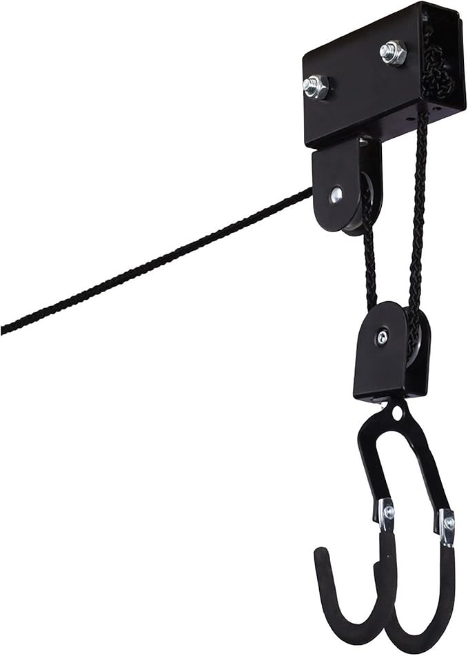 Kayak Storage Hoist - Overhead Pulley System with 125lb Capacity for Canoes, Bikes, Ladders, and More - for up to 12-Foot Ceilings