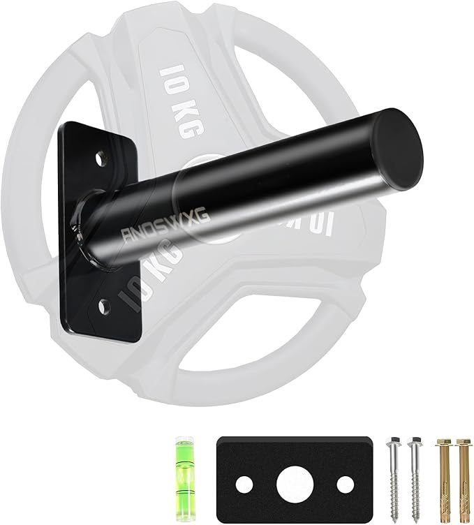 Wall-Mounted Strength Training Plate Storage Rack – Heavy Duty 2” Weight Plate Holder with Foam Padding, Bumper Plate Storage for Home Gym, Garage, and Power Rack