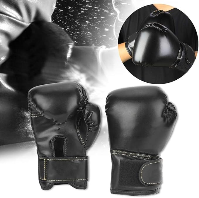 Boxing Gloves, PU Leather Taekwondo Gloves Professional Fighting Children Boxing Training Gloves Thickened Punching Sparring Training Mitts for Kids