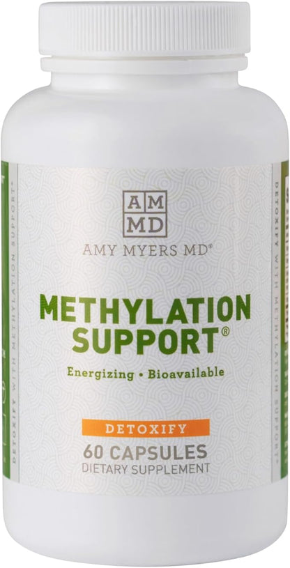 Amy Myers MD Methylation Support - Adrenal Function & Liver Health Support - Vitamin Supplement with Methylated B Vitamins & Folate - 60 Capsules (30 Servings)