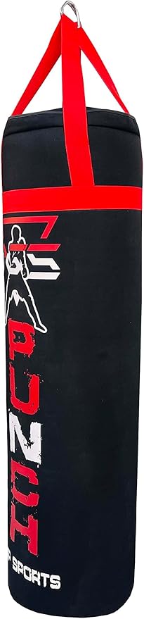PGS Punching Bag - Hanging Boxing Bag for MMA, Karate, Judo, Muay Thai, Kickboxing, Self Defense Training for Training at Home or Gym or Office - Unfilled Heavy Bag 70 to 100 lbs - Black- UNFILLED