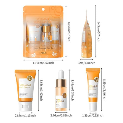 Skincare Set Gifts for Teenagers Girls, Vitamin C Skin Care Set Travel Size Skin Care Set Hydrating Skin Reduce Wrinkles Includes Face Serum,Eye Cream,Face Cream Smoothing Fine Lines（3PCS）