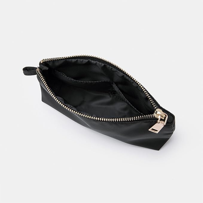 Travel Toiletry Bag for Women Cosmetic Bag with two Dividers Portable Makeup Bag Organizer (Nylon/Black)