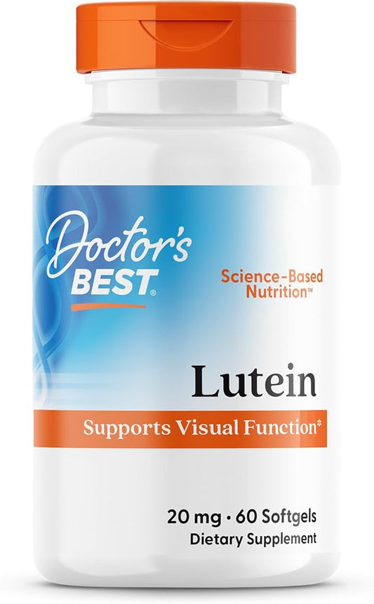 Doctor's Best Lutein with Gluten Free, Vision Support, 60 Softgels