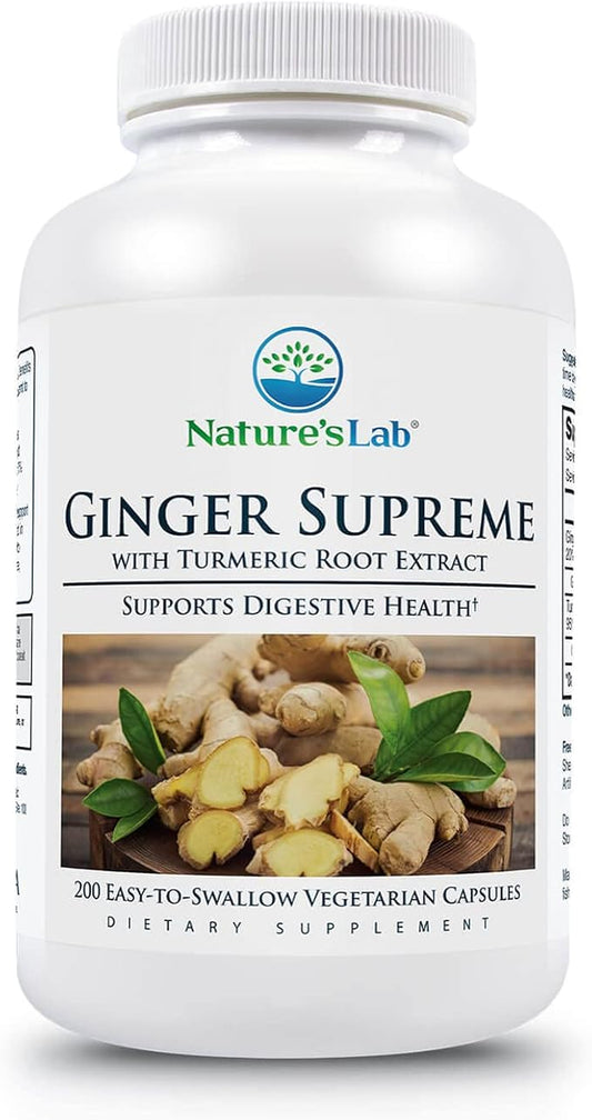 Nature's Lab Ginger Supreme - Ginger Extract, Turmeric Extract - 200 Ct