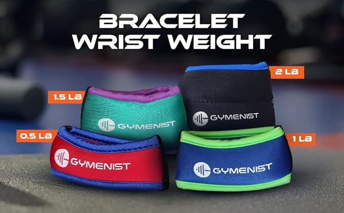 GYMENIST Wrist Weights Running Stylish Bracelet Pair of Weights Set of 2 Jogging Cardio Weight to Strengthen The Hands Forearm