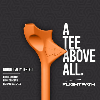 FLIGHTPATH Premium Golf Tees - 3.25" Durable Plastic Golf Tees Designed to Enhance Golf Shot Distance & Precision - Robotically Tested to Reduce Ball Spin - USGA Approved Golf Equipment