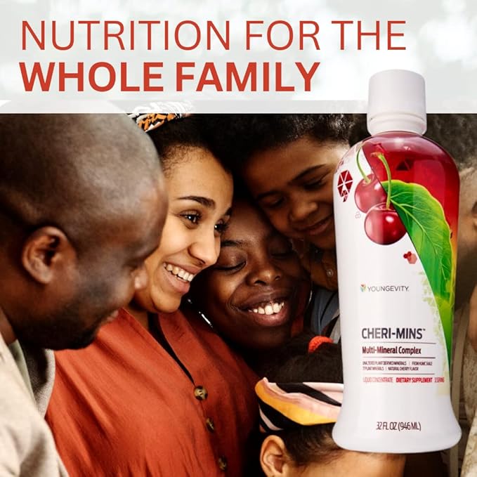 Youngevity Cheri-Mins™ Plant Derived Liquid Minerals - Great Tasting Formula - 77+ Natural Unaltered Trace Minerals - Colloidal Form Humic Shale (32 Fl Oz)