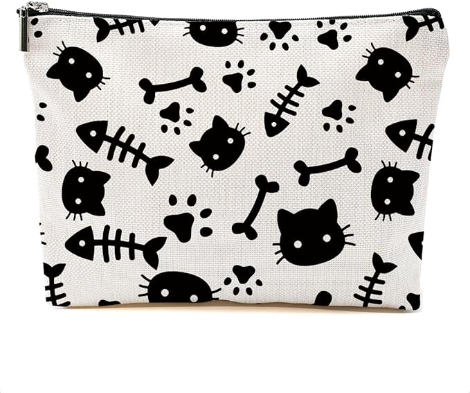 Cute Cat Makeup Bag Cat Gifts Cosmetic Bag Cat Lover Gifts for Women Girls Friends Colleague Cat Themed Gifts Cat Stuff Travel Organizer Zipper Pouch Graduation Birthday Friendship Gifts
