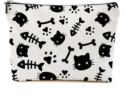 Cute Cat Makeup Bag Cat Gifts Cosmetic Bag Cat Lover Gifts for Women Girls Friends Colleague Cat Themed Gifts Cat Stuff Travel Organizer Zipper Pouch Graduation Birthday Friendship Gifts