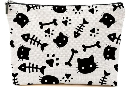 Cute Cat Makeup Bag Cat Gifts Cosmetic Bag Cat Lover Gifts for Women Girls Friends Colleague Cat Themed Gifts Cat Stuff Travel Organizer Zipper Pouch Graduation Birthday Friendship Gifts
