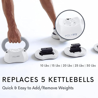 Polyfit Adjustable Kettlebell Set | 30/40/50 lbs | Kettlebell Weights for Home Gym
