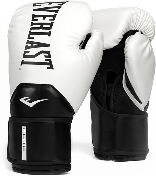 Everlast Elite 2 Boxing Gloves, Pro Training Gloves for Men and Women, Secure Fit Hook and Loop Closure & Ventilation, Heavy Bag & Speedbag Training.