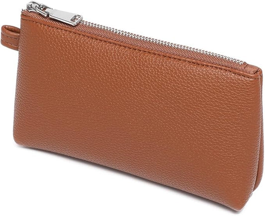 PU Leather Makeup Simple and Convenient Handbag Small Exquisite Storage Bag (Pu/Saddle Brown)